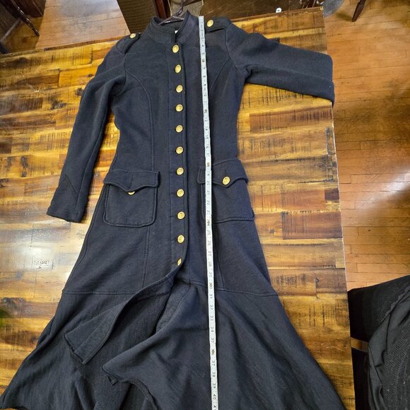 Denim & Supply Ralph Lauren black long officer's military style coat, size M - Picture 6 of 10